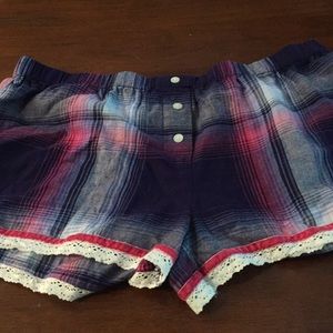 Victoria secret flannel pajama shorts.